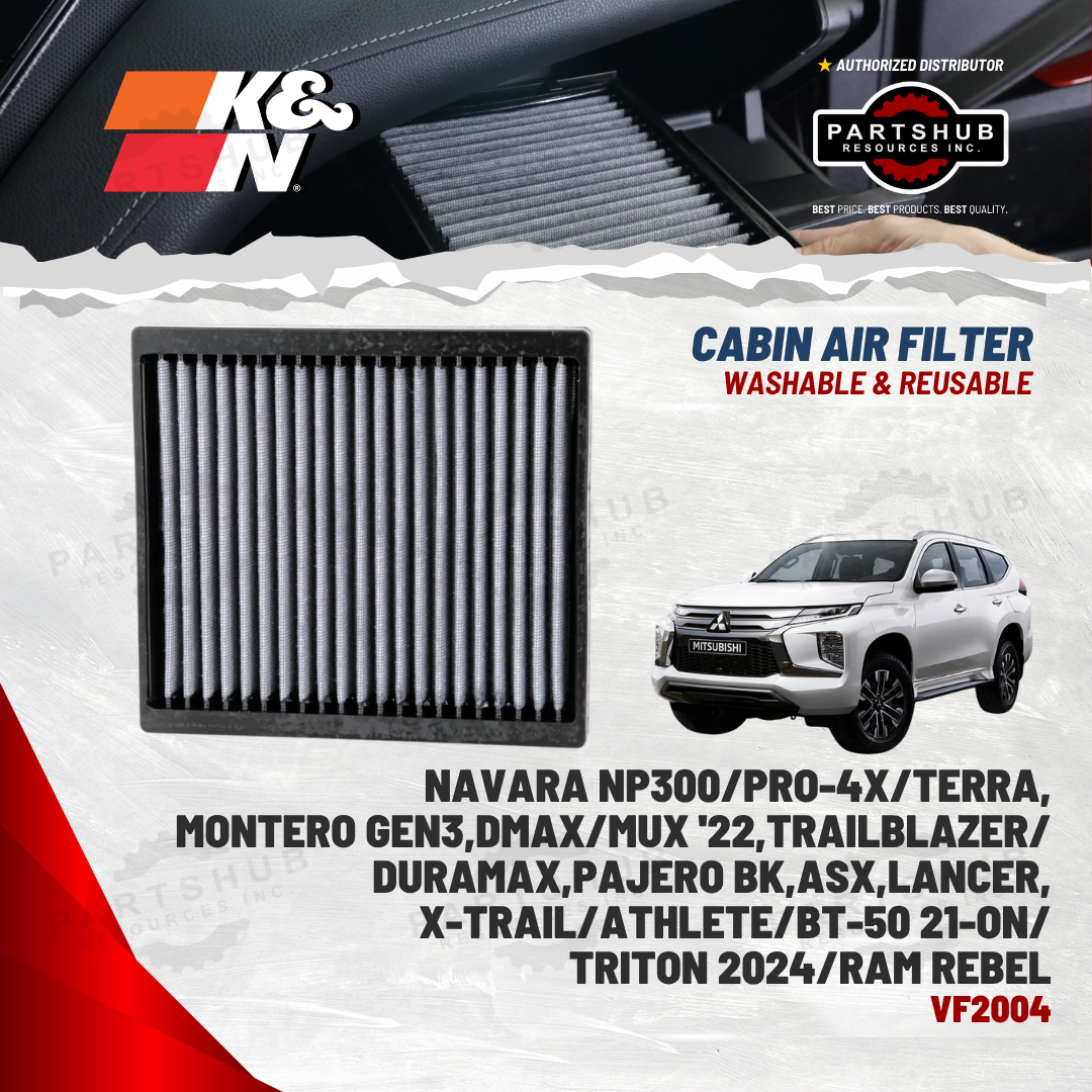 K&N CABIN FILTER (NAVARA NP300/PRO-4X/TERRA,MONTERO GEN3,DMAX, MUX,TRAILBLAZER/DURAMAX, PAJERO