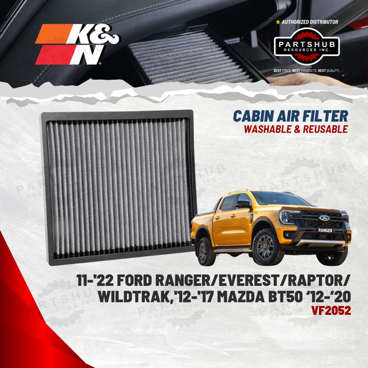 K&N CABIN FILTER (11-'22 FORD RANGER/EVEREST/RAPTOR/WILDTRAK,'12-'17 MAZDA BT50)