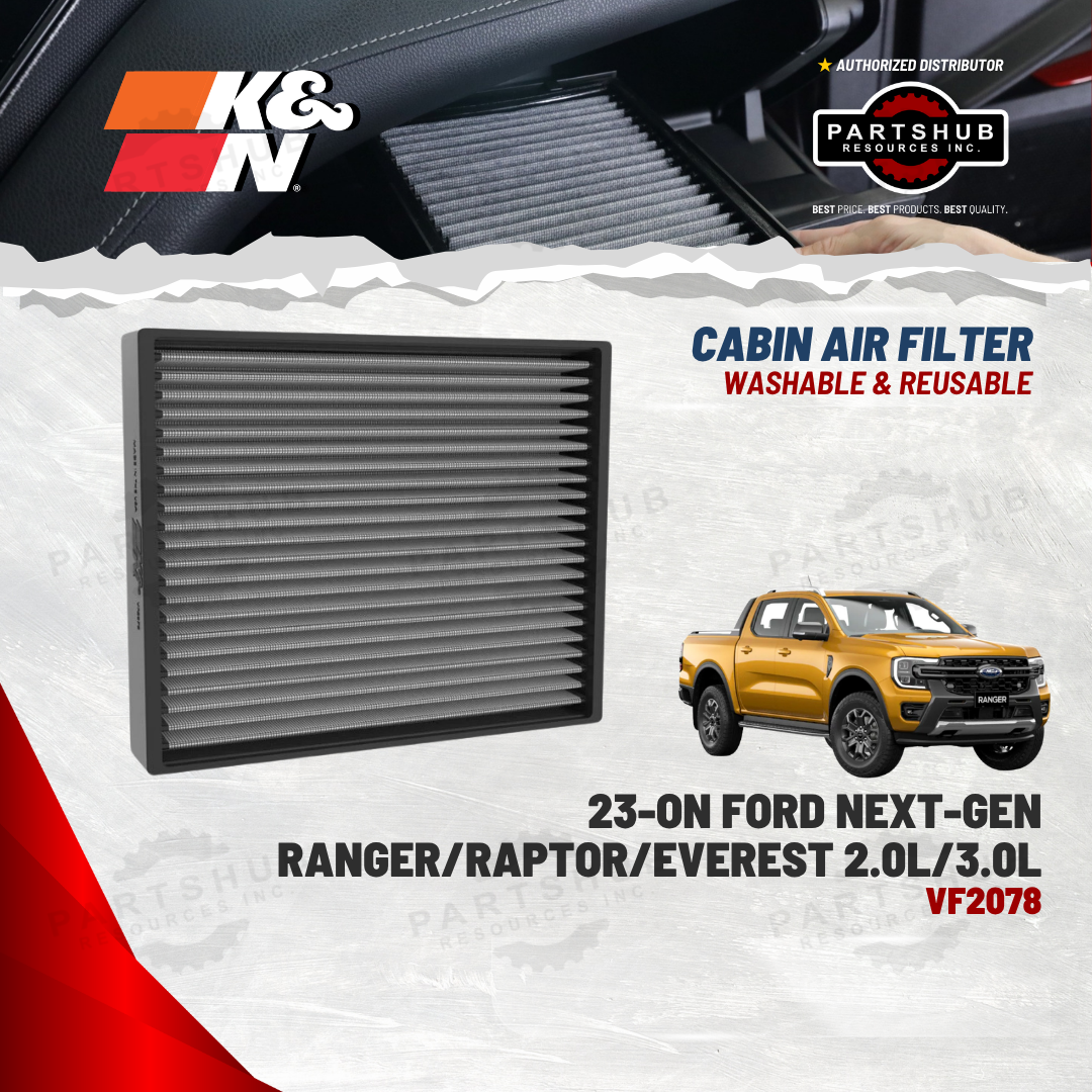 K&N CABIN FILTER (23-ON Ford Ranger/Raptor 2.0/3.0, '21-ON Bronco 2.3/2.7)
