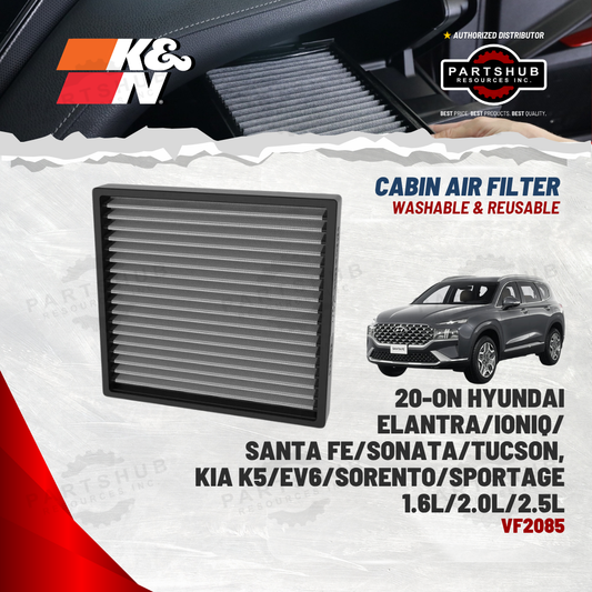 K&N CABIN FILTER ('20-ON HYUNDAI Elantra/Ioniq/Santa Fe/Sonata/Tucson, KIA K5/EV6/Sorento/Sportage 1.6L/2.0L/2.5L)