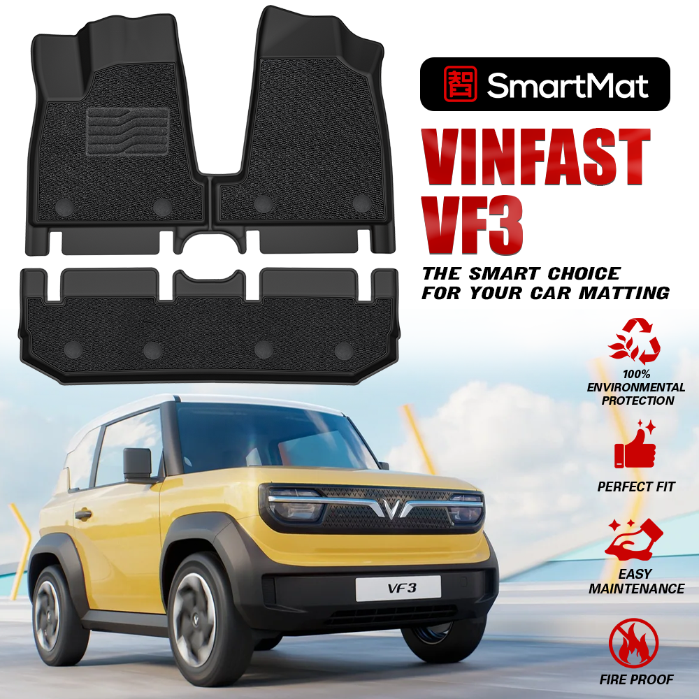 SmartMat Dual Layer Car Mat 2 Rows for Vinfast VF3 2024 up to latest