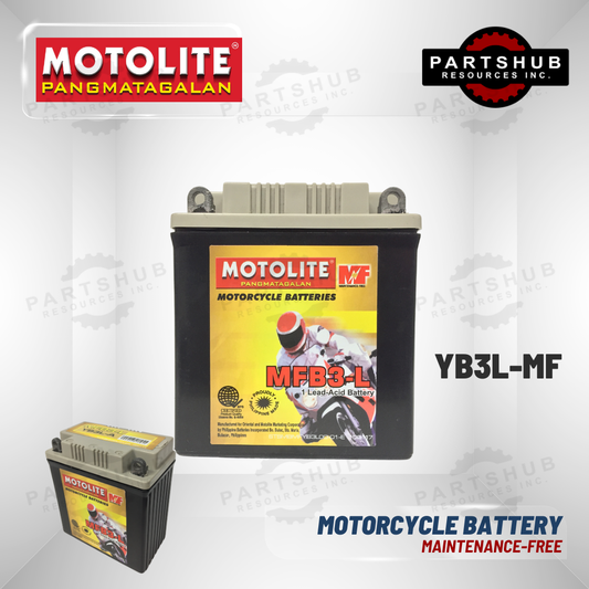 MOTOLITE MOTORCYCLE BATTERY MAINTENANCE-FREE YB3L-MF (12N3L-B, 12N3L-BS, YB3L, MFYB3L)