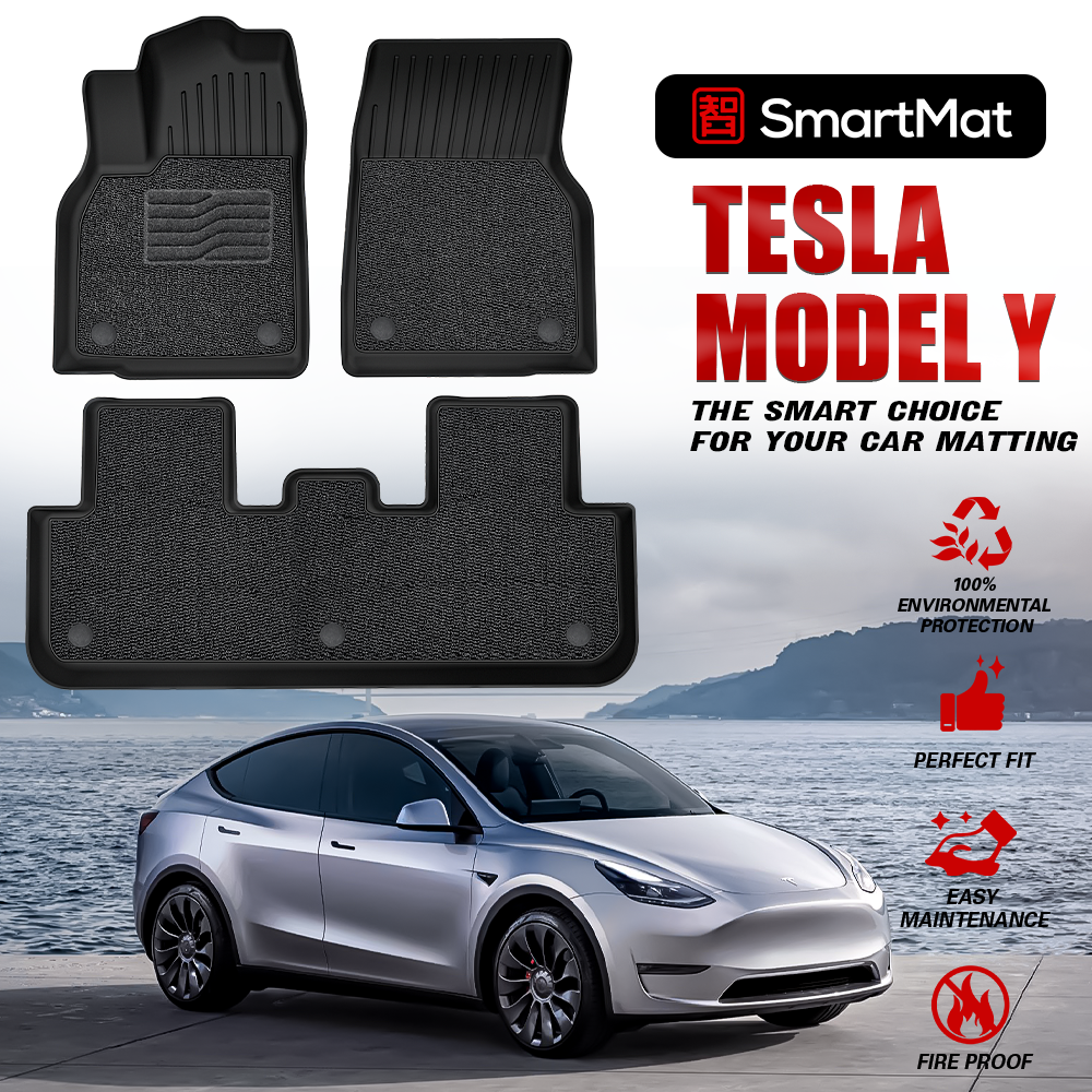 SmartMat Dual Layer Car Mat 2 Rows for Tesla Model Y Juniper up to latest