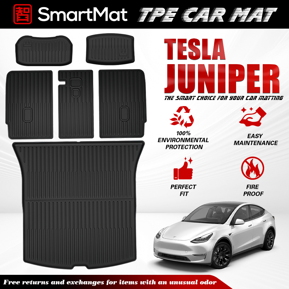 SmartMat Dual Layer Car Mat 2 Rows for Tesla Model Y Juniper up to latest